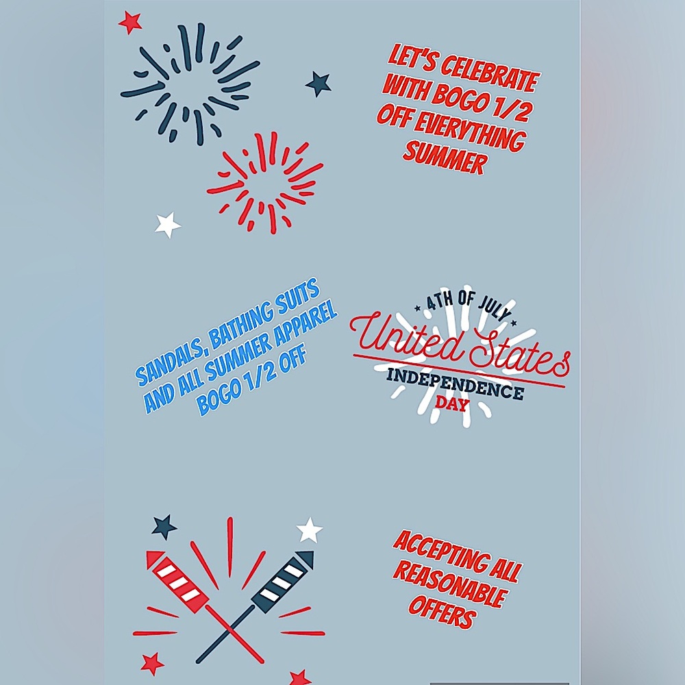4 of July Sale on Summer apparel